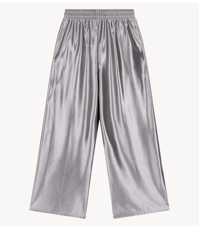 Alix The Label Broek ladies woven shiny training pants silver