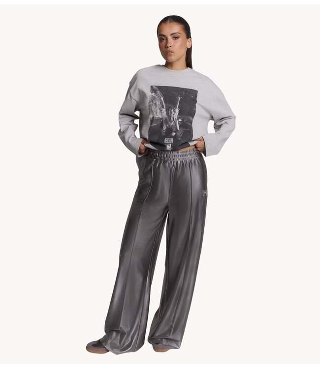 Alix The Label Broek ladies woven shiny training pants silver