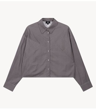 Alix The Label Blouse ladies woven stripe mix blouse antracite