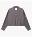 Alix The Label Blouse ladies woven stripe mix blouse antracite