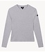 Alix The Label Shirt ladies knitted rib longsleeve t-shirt soft grey melange