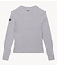 Alix The Label Shirt ladies knitted rib longsleeve t-shirt soft grey melange