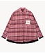 Alix The Label Blouse ladies woven check blouse bright coral