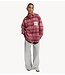 Alix The Label Blouse ladies woven check blouse bright coral