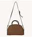 Alix The Label Tas ladies woven faux leather small bowling bag camel