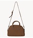 Alix The Label Tas ladies woven faux leather small bowling bag camel