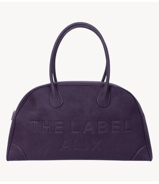 Alix The Label Tas ladies woven faux leather bowling bag aubergine