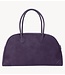 Alix The Label Tas ladies woven faux leather bowling bag aubergine