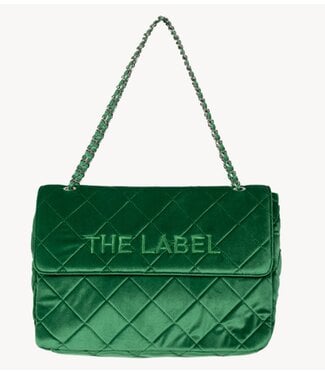 Alix The Label Tas ladies woven big velvet bag mid green
