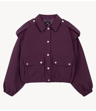 Alix The Label Jas ladies woven pockets jacket aubergine