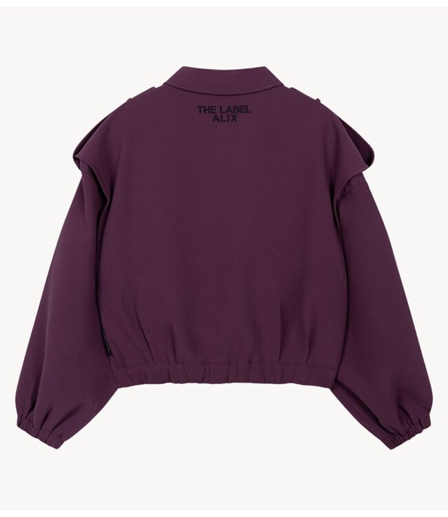 Alix The Label Jas ladies woven pockets jacket aubergine