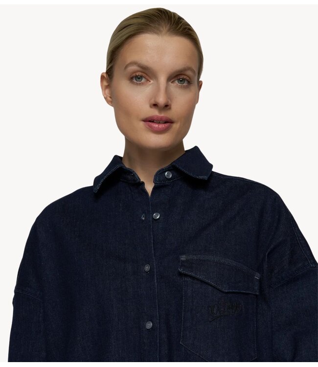 10DAYS Blouse overshirt chambray dark blue