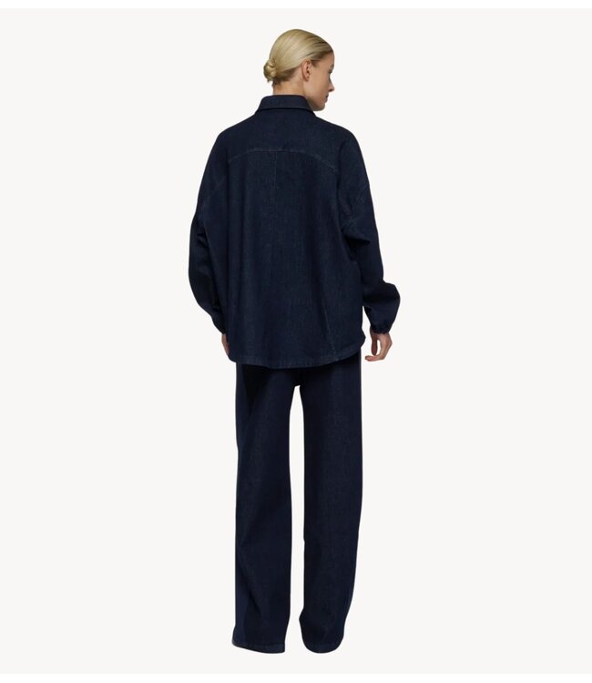10DAYS Blouse overshirt chambray dark blue