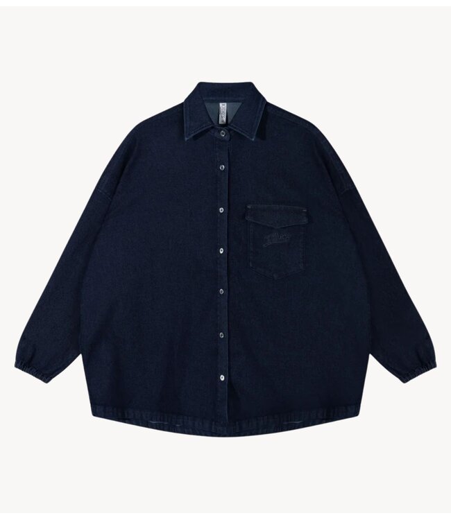 10DAYS Blouse overshirt chambray dark blue