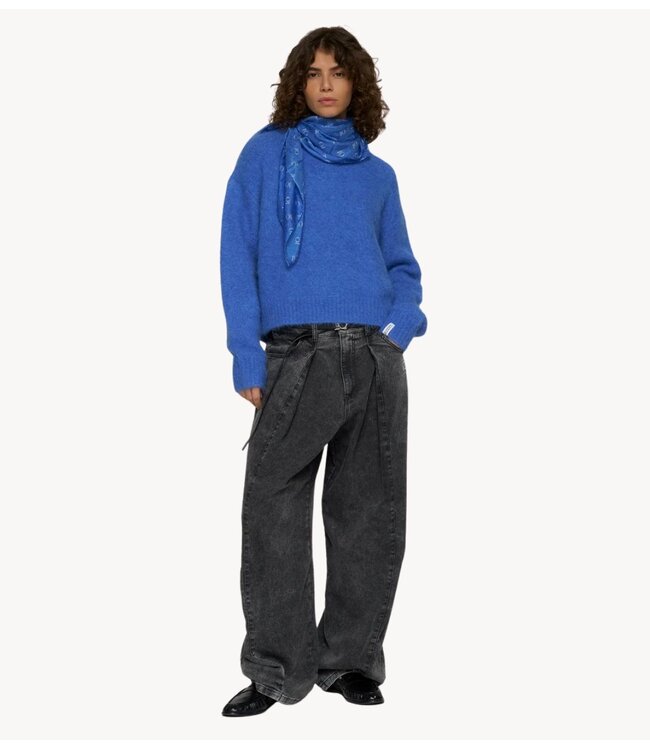 10DAYS Trui hairy knit sweater ultramarine