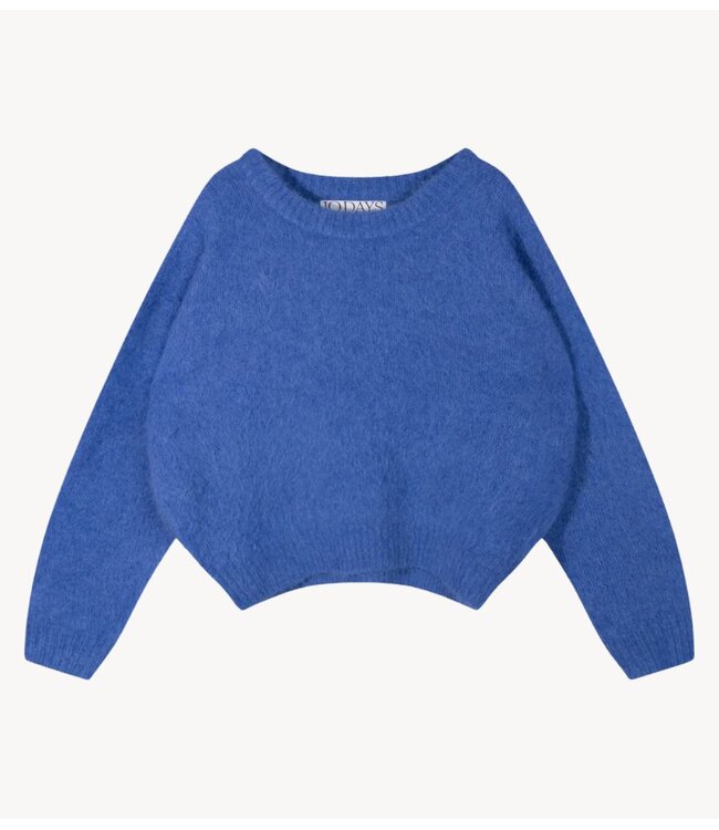 10DAYS Trui hairy knit sweater ultramarine