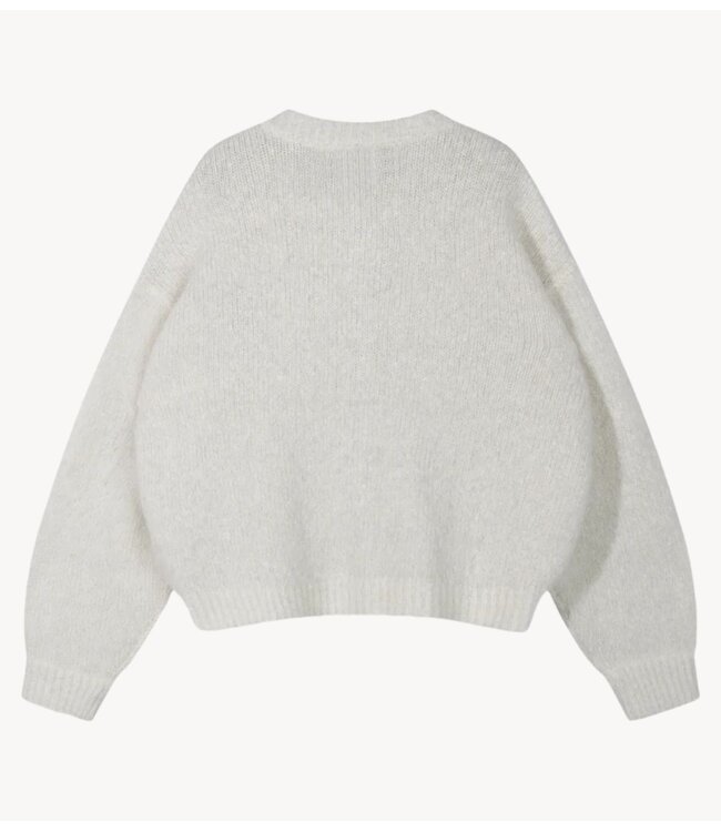 10DAYS Vest hairy knit cardigan ecru