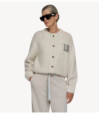 10DAYS Vest hairy knit cardigan ecru