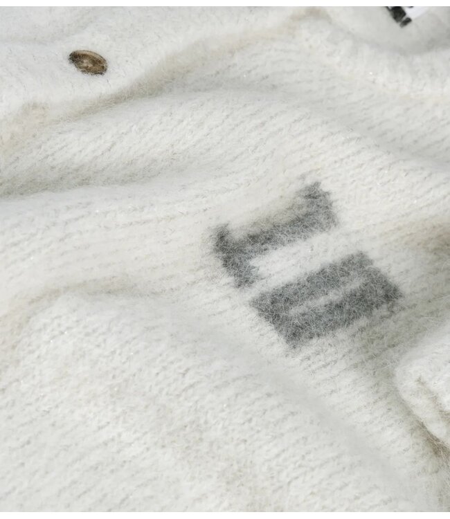 10DAYS Vest hairy knit cardigan ecru