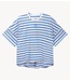 10DAYS Top wide tee stripes white/ultramarine