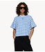 10DAYS Top wide tee stripes white/ultramarine