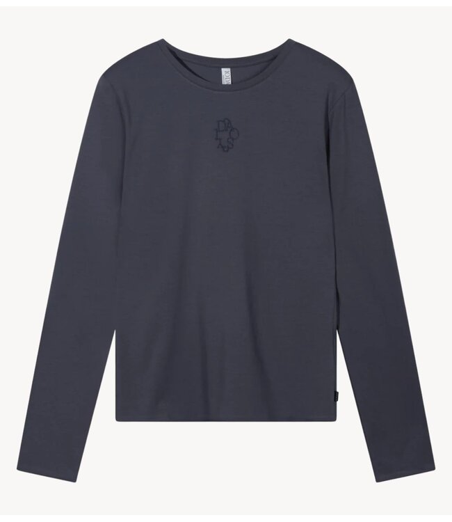 10DAYS Top slim long sleeve tee steel blue