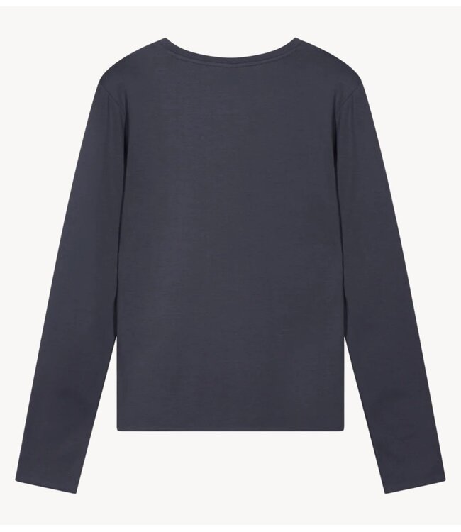 10DAYS Top slim long sleeve tee steel blue