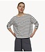 10DAYS Top boat neck top stripes ecru/steel blue