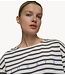 10DAYS Top boat neck top stripes ecru/steel blue