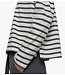 10DAYS Top boat neck top stripes ecru/steel blue