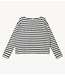 10DAYS Top boat neck top stripes ecru/steel blue