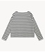 10DAYS Top boat neck top stripes ecru/steel blue