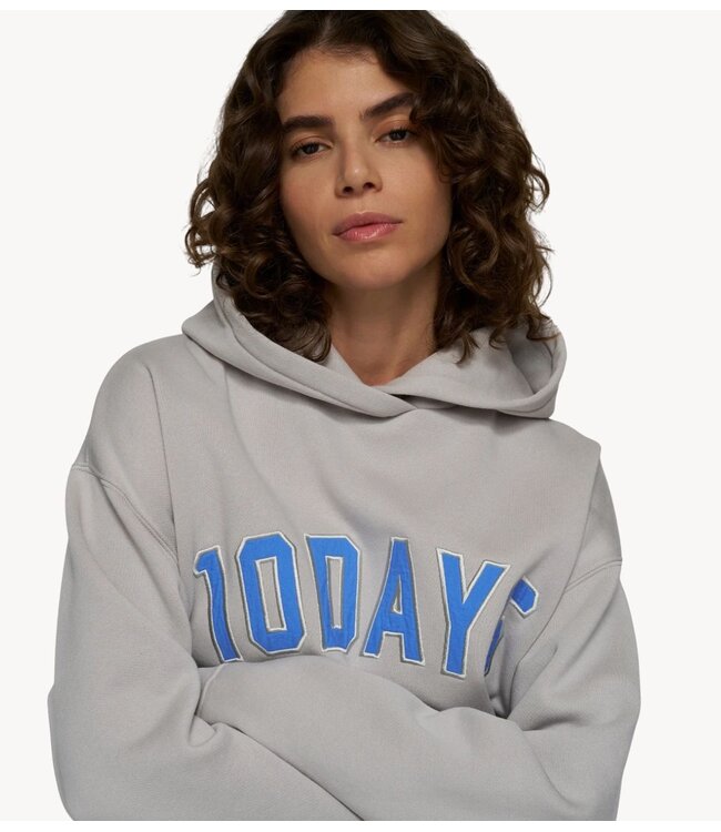 10DAYS Trui statement hoodie stone