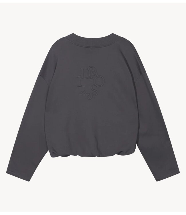 10DAYS Trui v-neck balloon sweater steel blue