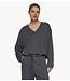 10DAYS Trui v-neck balloon sweater steel blue