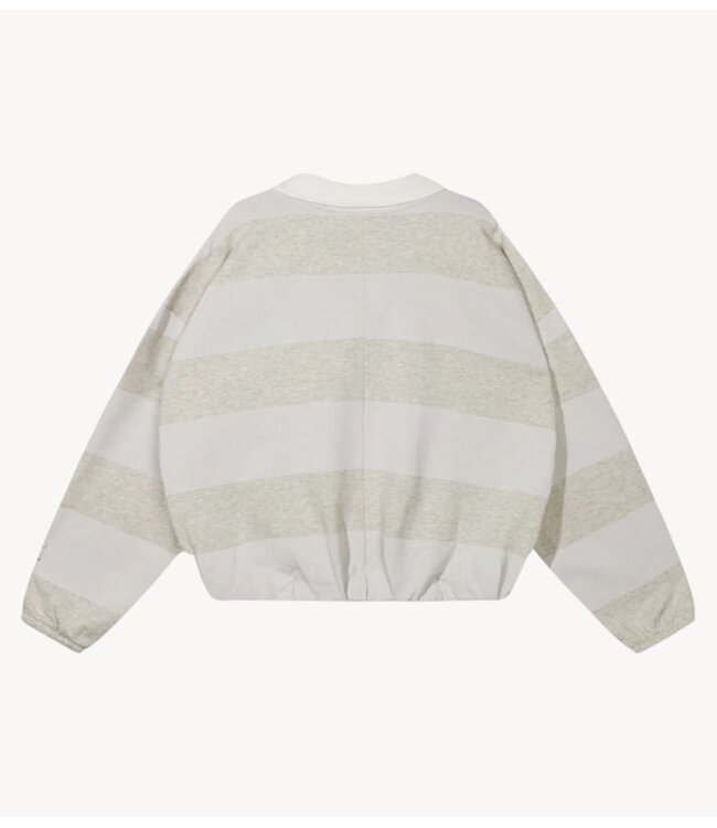 10DAYS Trui balloon sweater stripes soft white melee
