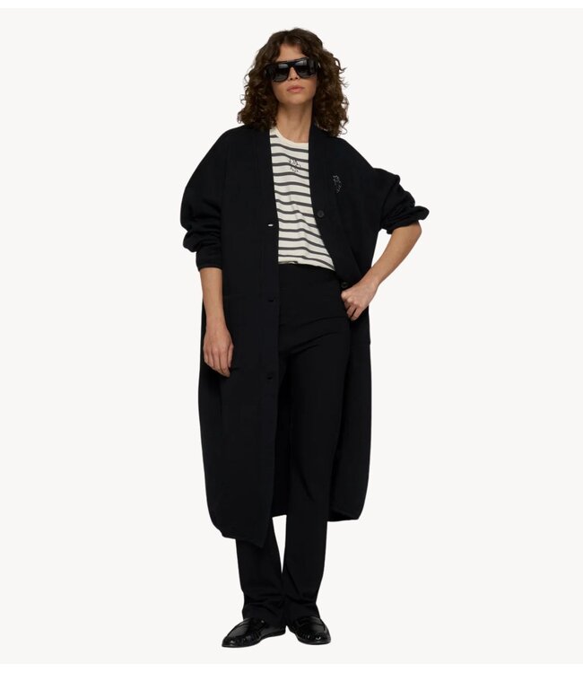 10DAYS Vest long baseball cardigan black