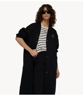 10DAYS Vest long baseball cardigan black