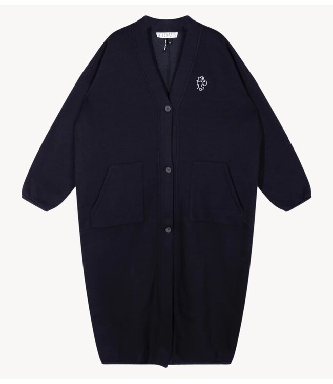 10DAYS Vest long baseball cardigan black