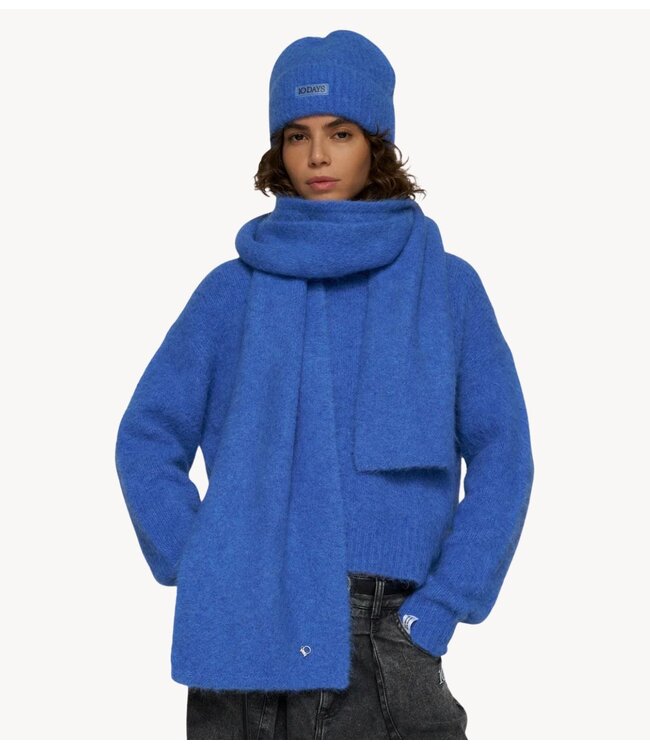 10DAYS Sjaal hairy knit scarf ultramarine