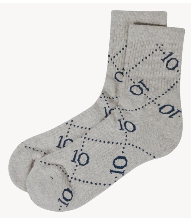 10DAYS Sokken socks all-over monogram light grey melee