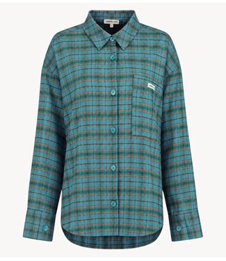 HARPER & YVE Blouse JELLA-LS TEAL BLUE CHECK