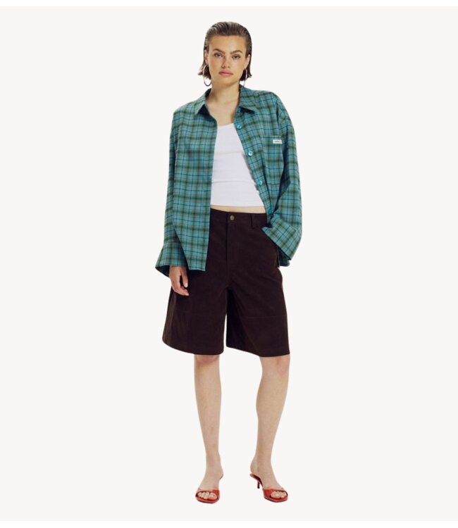 HARPER & YVE Blouse JELLA-LS TEAL BLUE CHECK
