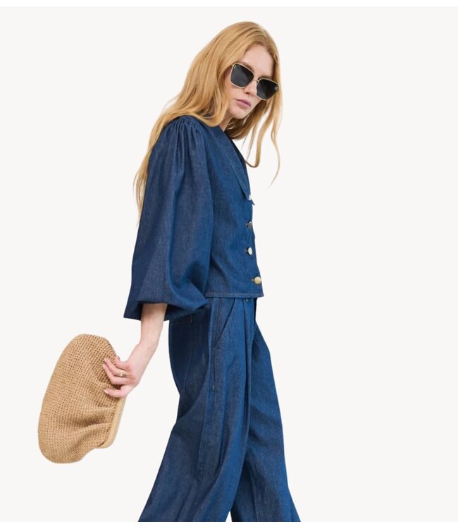 OU. Blouse Blouse Row Indigo