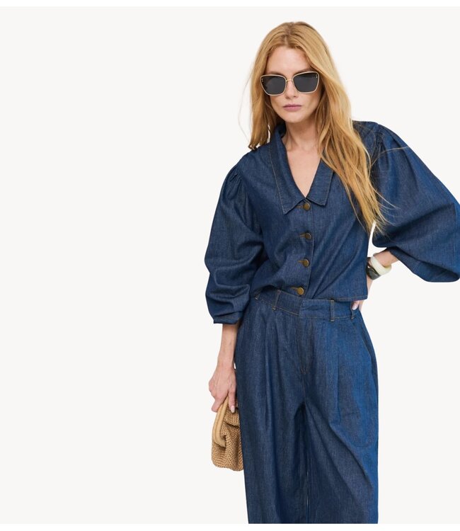 OU. Blouse Blouse Row Indigo