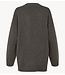 Second Female Vest Alpha Knit Monogram Cardigan Black Olive