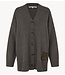 Second Female Vest Alpha Knit Monogram Cardigan Black Olive