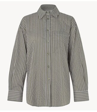 Second Female Blouse Vena Shirt Black Olive
