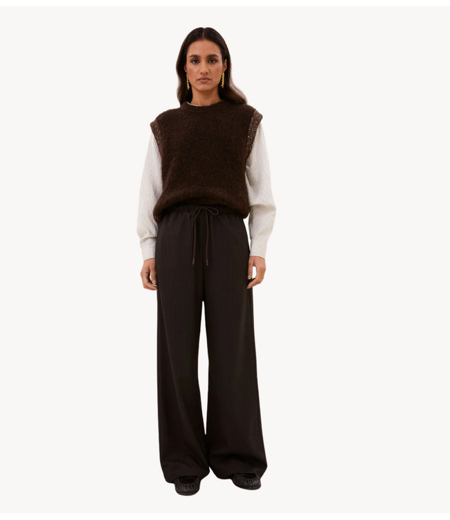 BY-BAR Broek pelle pinstripe pants brown pinstripe