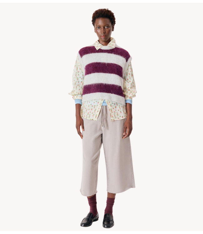 American Vintage Trui  spencer NIBY RAYURES CRANBERRY